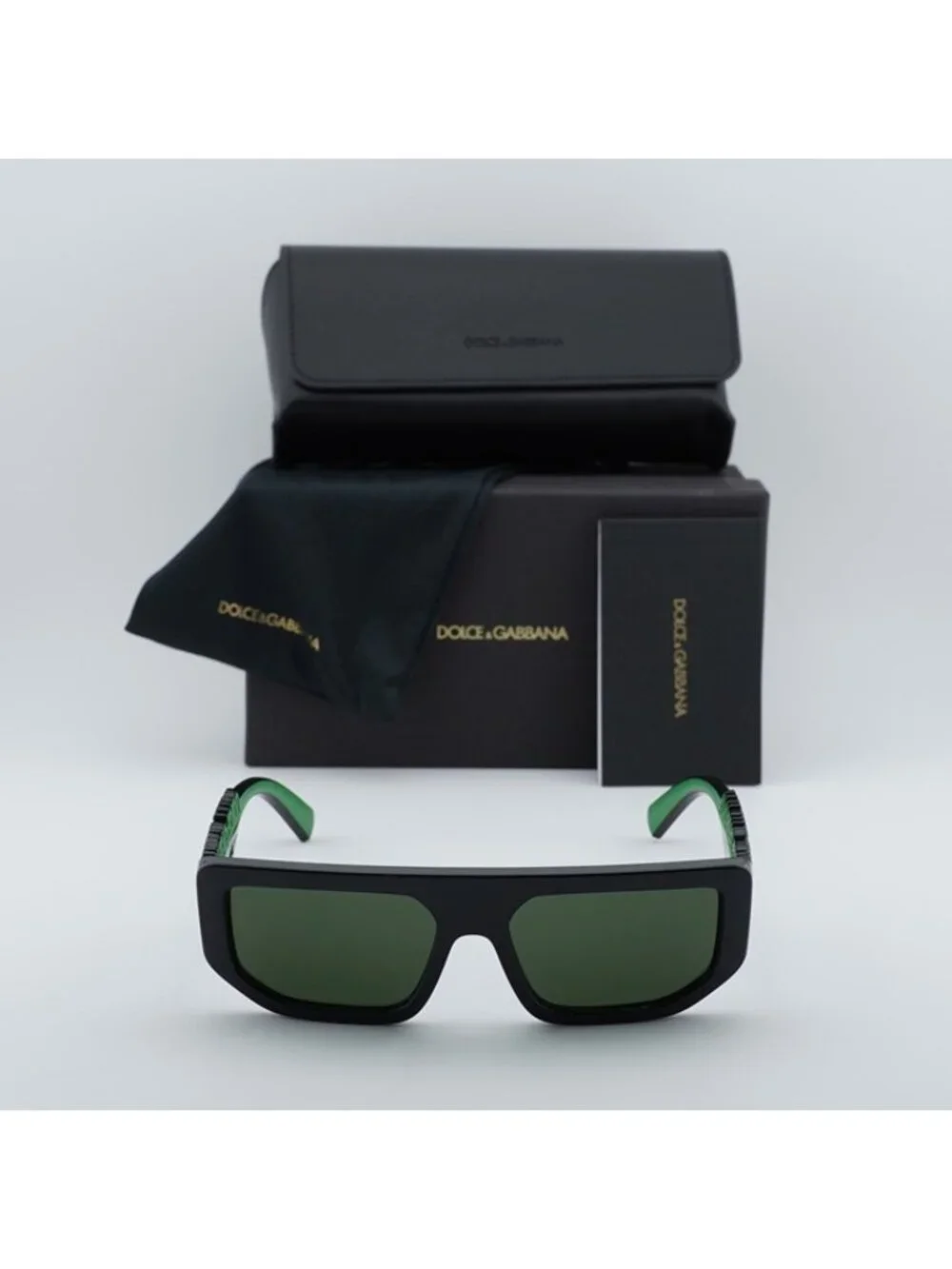 Dolce & Gabbana DG6203 501/71 Sunglasses Black/Green Rectangle Frame